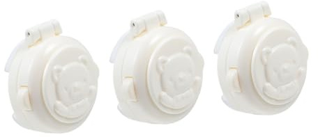 Hoement Kindersicherungsknopfabdeckungen als Geschenk 3 Stück aus ABS Weiß Schützt vor Versehentlichem Drücken Einfache Installation für Waschmaschine und Auto