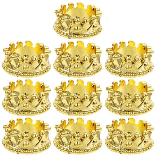 Parliky 10 Stück Teiliges Mini Kronen Charms Goldene Schmuckanhänger für DIY Basteln Leichte Hautfreundliche Kronenanhänger zum Selbermachen von Halsketten Armbändern und Ohrringen