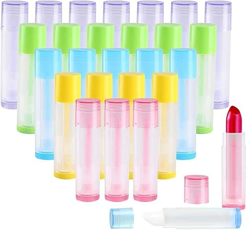COEWUR 50 Stück Lippenstifthülsen Leer 5.5 ml für DIY Lippenbalsam | Leere Lippenpflege Stift Behälter Wiederverwendbar Lippenstift Tubes Lippenbalsam Zum Selbstbefüllen für DIY Hausgemachte