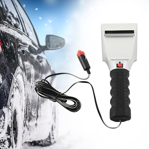 Elektrisch Beheizter Eiskratzer Scheibenkratzer Winter Beheizte Elektrische Schneeschaufel für Auto mit Ergonomischem Griff Energieeffizienter Frostentferner für Windschutzscheibe und Scheibenfenster