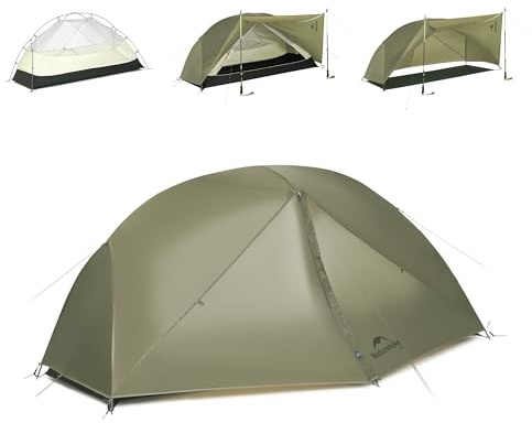 Naturehike Mongar Pro/Base Ultraleichtes Zelte Winddicht Wasserdicht Trekkingzelt Tragbar 1 & 2 & 3 Personen Zelt 3-4 Saison für Camping Wandern