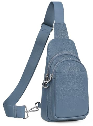 befen Echtleder Brusttasche Damen Klein, Leder Sling Bag Diebstahlsicher | Crossbody Bag Damen RFID-Blockierung Schulterrucksack Vielseitige Umhängetasche für Reisen Sport Arbeiten Einkaufen