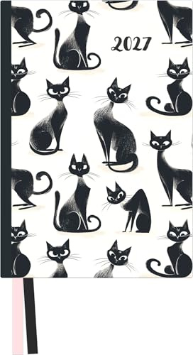Cats 2027: Taschenkalender 11 x 16 cm - Wochenplaner mit 2 Lesebändchen, deutschem Kalendarium & vielen nützlichen Sonderseiten, für Beruf, Schule & Alltag