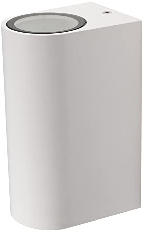 ChiliTec Wandleuchte Aussen Wandlampe Außenwandleuchte Außenlampe 2x GU10 Fassung Aufputz Leuchte IP44 Weiß