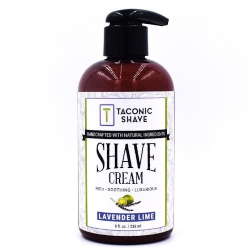 Taconic Shave Creams in Pump Bottles (Lavender & Lime) | Lavender And Bright Lime Create A Refreshing Shave As Concentrated Cream Delivers Rich Moisturizing Lather And Comfort