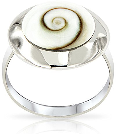 PLANETYS - 925 Sterling Silber Ring Auge des Heilige Lucie - Santa Lucia - Oeil de Sainte Lucie - Shiva Eye - Größe verstellbar