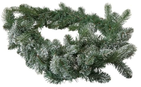 Loberon LED-Girlande Monetry, grün/weiß | natürliche Tannenzweig-Optik, mit LEDs, Weihnachtsbeleuchtung, Weihnachtsdekoration, Weihnachten, Polyethylen, PVC, Eisen