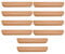 RDEXP 10 Stück halbrunder Holzgriff in Holzfarbe, Teilung 128 mm, ersetzt Küchenschrank, Möbel, Kommode, Kleiderschrank, Schrank, Schublade