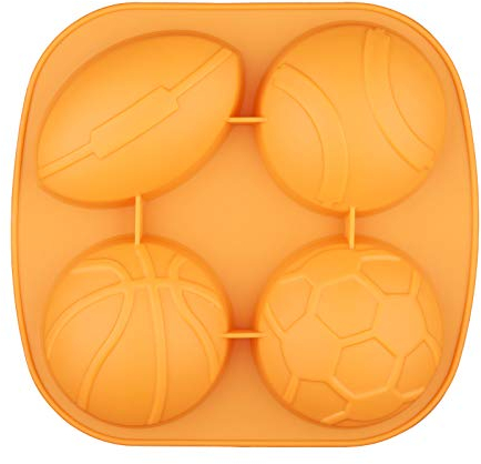 Giant Size Sports Balls Silicone Ice Cube Mold Athlete Basket Ball Rugby Tennis Soccer Football Chocolate Candy Jello Shot Mold Mini Cake Cupcake Baking Pan