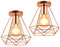 iDEGU 2 Stück Deckenleuchte Industrial Vintage Leuchte Käfig Design Retro Kronleuchter Lampenschirm aus Metall Pendelleuchte E27 Deckenbeleuchtung für Schlafzimmer Wohnzimmer Flur Küche (20 cm,