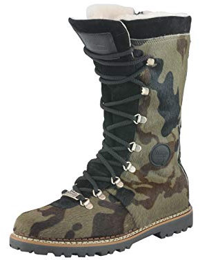 Ammann Damen Winter Schnürstiefel MALIX camuflage Kuhfell Lammfell Futter Profilsohle Größe 40