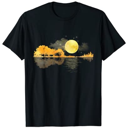 Gitarre Natur Mond Retro Style Gitarrist Geschenk T-Shirt