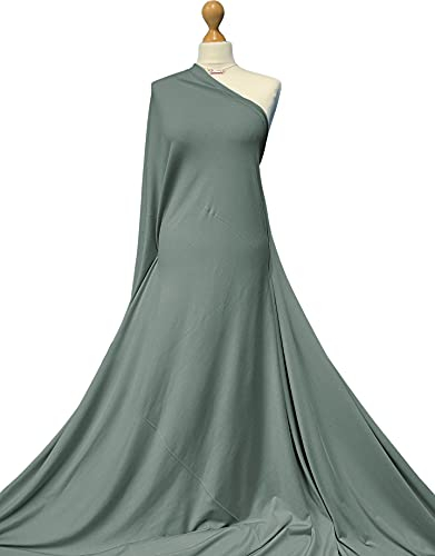 Tela de punto de bambú | Mezcla de elastano de bambú | Elástico en 4 direcciones | Certificado Oeko-TEX® | Material de costura | Telas (verde viejo, 1 metro)