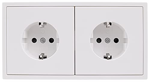 MC POWER - Steckdosen-Set | SHALLOW | Beginner 2S Profi | 3-teilig, Klemmanschluss, weiß, matt