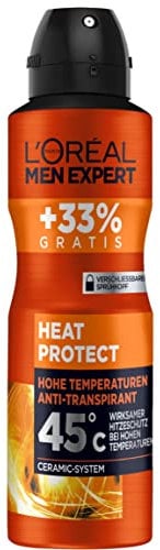 L'Oréal Paris Men Expert Heat Protect Anti-Transpirant Deo-Spray, Deodorant schützt bei extremen Temperaturen bis zu 45 Grad effektiv gegen die Schweißbildung