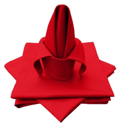 Lemos Home Hochwertige Stoffserviette Tischtuch 4 Stück aus 100% Baumwolle Kollektion Konzept, Farbe & Größe wählbar (Stoffserviette 4er Set - 45x45cm, Rot)