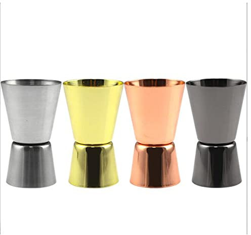 Samnuerly Edelstahl-Unzen-Rührglas 30 ml Cocktail-Bar-Tisch-Messbecher Doppelseitiger Farbmessbecher mit gerader Kante