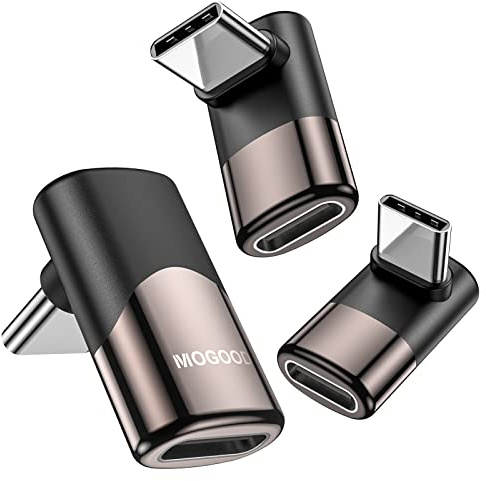 MOGOOD USB-C Stecker 90 Grad Winkel, 40Gbps, 3 St. USB-C Verlängerung | USB-C 90° Winkelstecker, 40Gbps, 8K@60Hz, 100W PD, PVC, für iPhone 17, Switch, MacBook, Laptop, Steam Deck