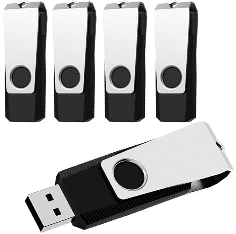 USB Stick 32GB 5 Stück High Speed USB 2.0 Speicherstick 32GB 5er Pack Schwarz Rotate USB-Sticks Memory Stick ABLAZE (32GB Schwarz)
