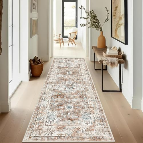 Enyhom Tapis de couloir vintage pour couloir, 60 x 180 cm, lavable en machine, antidérapant, pour couloir, entrée, buanderie