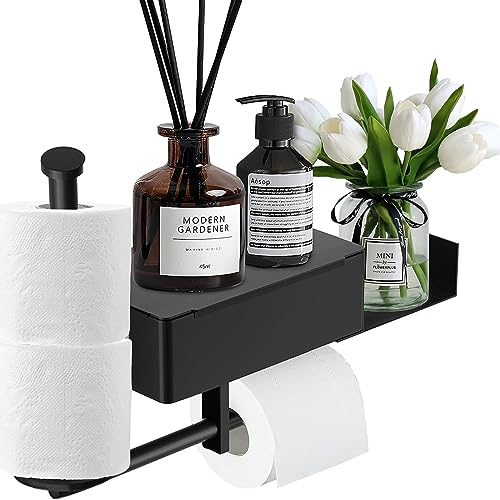 BBTISG 3 in 1 Toilettenpapierhalter mit Feuchttuchbox Ohne Bohren Toilettenpapierhalter mit Ablage Selbstklebend Papierrollenhalter für Badezimmer