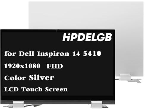 HPDELGB for Dell Inspiron 14 5410 2-in-1 LCD Display Touch Screen Digitizer Assembly Replacement Silver FHD 1920x1080 14.0