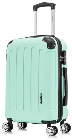 RAYKONG Maleta Cabina ABS 55x40x20cm (40L) - Trolley pequeña Equipaje de Mano - Menta