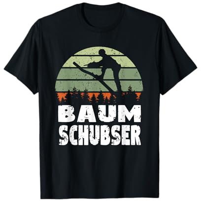 Waldarbeiter Kettensäge Herren Holzfäller Baum Schubser T-Shirt