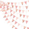 32Fuß Rosa Roségold Wimpelkette Banner Partydekoration Stoff Dreieckig Flagge Wimpel Girlande Luftschlangen für Geburtstag Hochzeit Baby Brautparty Jahrestag Outdoor Garten Hängedekoration