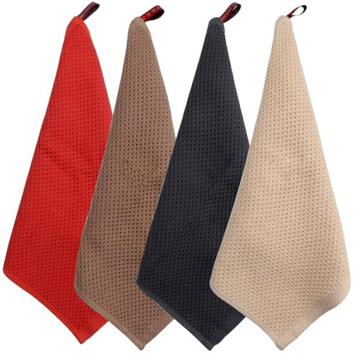 Roellgs Lot de 4 serviettes de cuisine et de salle de bain en microfibre pour sécher les mains immédiatement