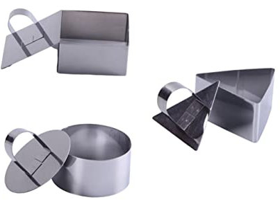 MAGICLULU 3-Teiliges Set küchenmaschiene kochgeschirr kuchenplatten backutensilien keksform Mousseausstecher aus Edelstahl runder Mousseausstecher Käse Kuchenform Kleiner Mousse-Kreis Cutter