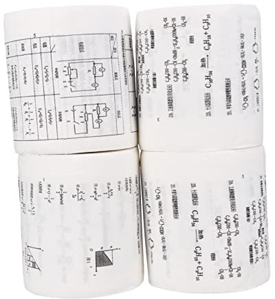 PartyKindom Toilettenpapierrollen mit Aufdrucken Von Chemischen Physikformeln 4 Stück Einzigartiges Lustiges Design für Badezimmerzubehör