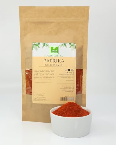 Paprika edelsüß rot gemahlen 250g von der Grünen Essenz - Paprikapulver süß - natürliches Gewürz - Natürliche Paprika - Pulver - hochwertiges Gewürz- gemahlene süß (250 Gramm)