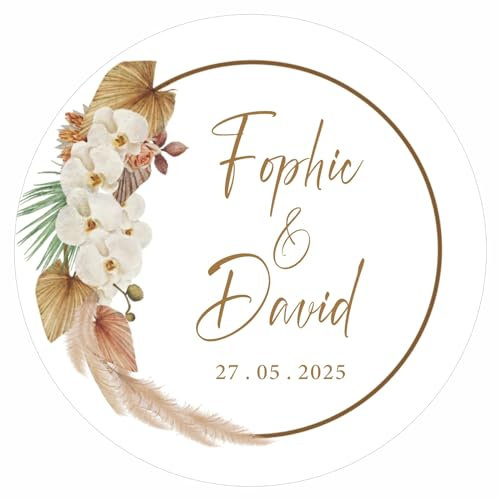 Personalisierte Aufkleber, Pampasgras, Hochzeitsaufkleber, individuelle Etiketten für Hochzeitsgeschenke, Hochzeitsgeschenkanhänger, personalisierte Taufe, Geburtstag, Siegelaufkleber,