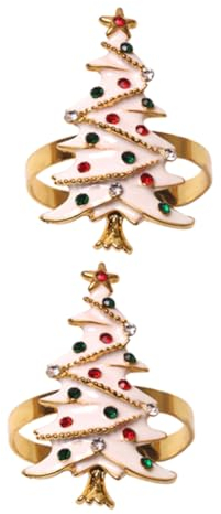 Cabilock 2St Weihnachtsbaum Serviettenringe Tannenbaum Tisch Christbaum Tisch Weihnachts-Wohndekoration Weihnachten Serviettenringhalter Wohnkultur Serviettenhalter Serviettenverzierung