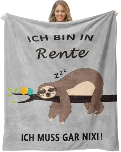 Agamedloay Ruhestand Geschenk Frauen, Rentnerin Geschenke für Frau, Kuscheldecke Abschiedsgeschenk Kollegen Rente, Ruhestand Rentner Geschenke Beste Kollege Oma Mama Freund 130 x 150 cm