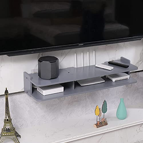LKKVGA Floating TV Stand Cabinet Wall Mounted Tv Unit Floating Tv Stand,Mini Set-Top Box Router Shelf,Hide The Cable,for Livingroom Bedroom Hello