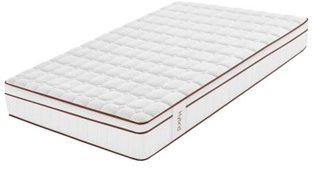 Moonia Hybrid-Matratze, 25 cm, mehrere Komfortzonen, Core Spring-Technologie, geeignet für Betten, 80 x 190 cm