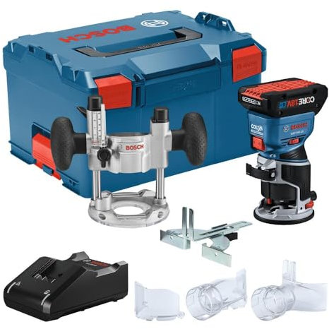 BOSCH GKF18V-25PL14 Kit router palmare Colt™ brushless da 18 V con (1) batteria di alimentazione avanzata CORE18V® da 4 Ah e base di immersione