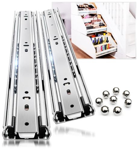 Schwerlastauszug 2 Stück Schubladenschienen Vollauszug 250 300 350 400 450 500 600 700 800 900 1000 mm Schubladenauszug Schienen für Schubladen 64 kg 1 Paar (Without Lock, 10 inch(250mm))