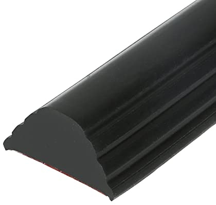 Zusammenklappbarer Duschschwellen-Wasserdamm, Schwallschutzleiste Dusche Selbstklebend,Wasserdamm Dusche,Water Stopper Strip für Nass- und Trocken-Trennung, Wasserdamm für Bad/Küche (Schwarz, 1M)