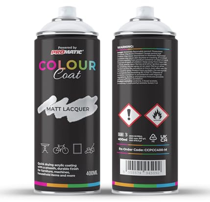 Colour Coat Pro-Matic Clear Lacquer Matt Aerosol Spray Paint 400ml (5)