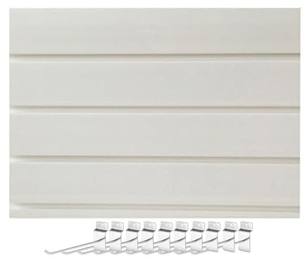 Lamellenwand-Paneel Garage Lamellenwand Organizer, PVC Wandpaneel Werkzeugwand Mit 10 Haken, Ineinander Greifende Wand- Lagerregale Für Werkstatt Einzelhandelsgeschäft, Werkzeug Stecktafel((W x H) 20x