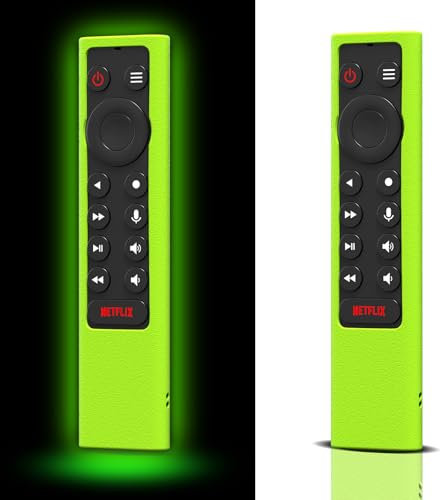 Lot de 2 coques de protection en silicone pour télécommande TV NVIDIA Glow in The Dark, coque à distance pour NVIDIA Shield Android TV Pro/4K HDR Smart TV (vert vif)