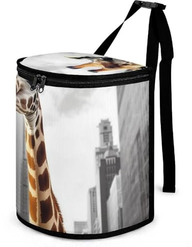 BVKWNTSA Sac poubelle de voiture à suspendre Girafe à New York - Grande capacité - Utilisé pour nettoyer l'intérieur des voitures et camping-cars