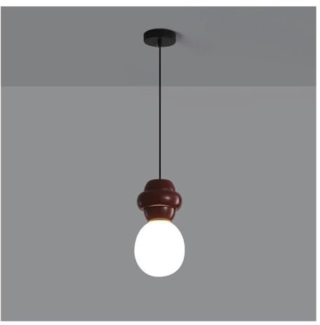 LUOYAOB Nordic Oval Esszimmer Pendelleuchten Moderne Creme Küche Insel Hängelampe Leuchte Verstellbare Schnur Kronleuchter(Rosso)