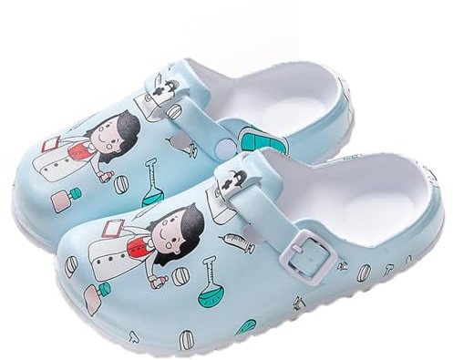 Arch Support Nurse Clogs for Women Men, Adjustable Buckle Non Slip Work Shoes Chef Garden Sandals, Slip-On Slide Slippers (Nurse Cartoon, Adult, Women, 6, Numeric, UK Footwear Size System, Medium)