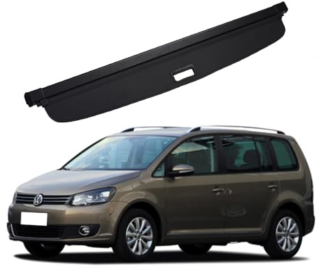 Alvorox Auto Laderaumabdeckung FüR V.W TOURAN 2006–2015, 5-Sitzer, Kofferraum Abdeckung Rollo Einziehbar Kofferraumabdeckung Hutablage Zum Schutz Der PrivatsphäRe