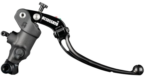 Pompa Freno Radiale Accossato 19x20 Con Leva Snodata Nera, Per Manubri Diametro 25,4 mm compatibile con HARLEY DAVIDSON BREAKOUT ANNIVERSARY FXBRS del 2018 (CC 1870)