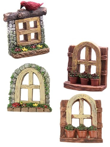 COLLBATH 4 Stück Aquarium Sukkulenten Blumentopf Dekoration aus Langlebigem Harz Wetterfest Miniatur Gartenskulpturen für Terrarien und Büro Zufälliger Stil